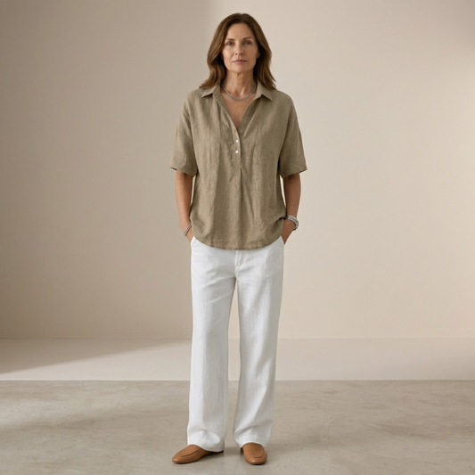 Arabella - Relaxed Fit Button Blouse