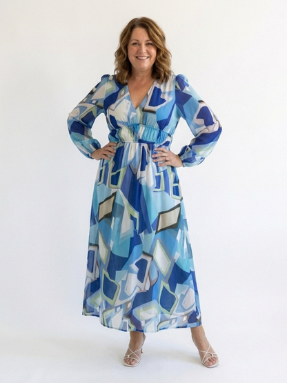 Althea - Long Sleeve Floral Maxi Dress