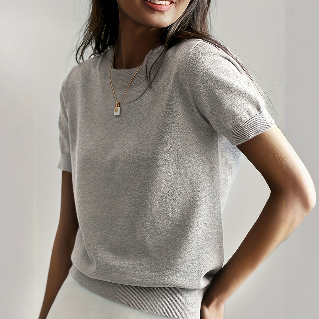 Viane - Casual Short Sleeve Crew Neck Top
