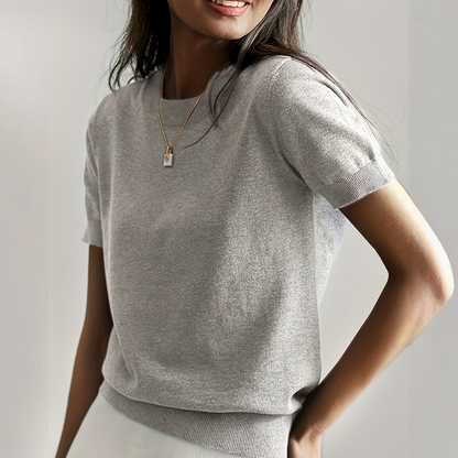 Viane - Casual Short Sleeve Crew Neck Top