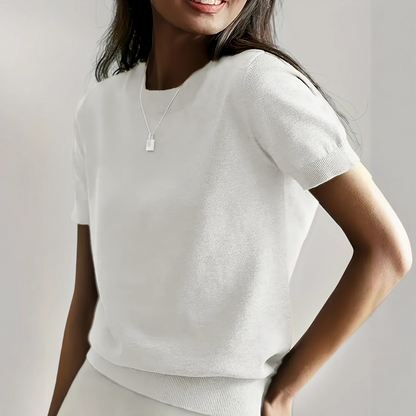 Viane - Casual Short Sleeve Crew Neck Top