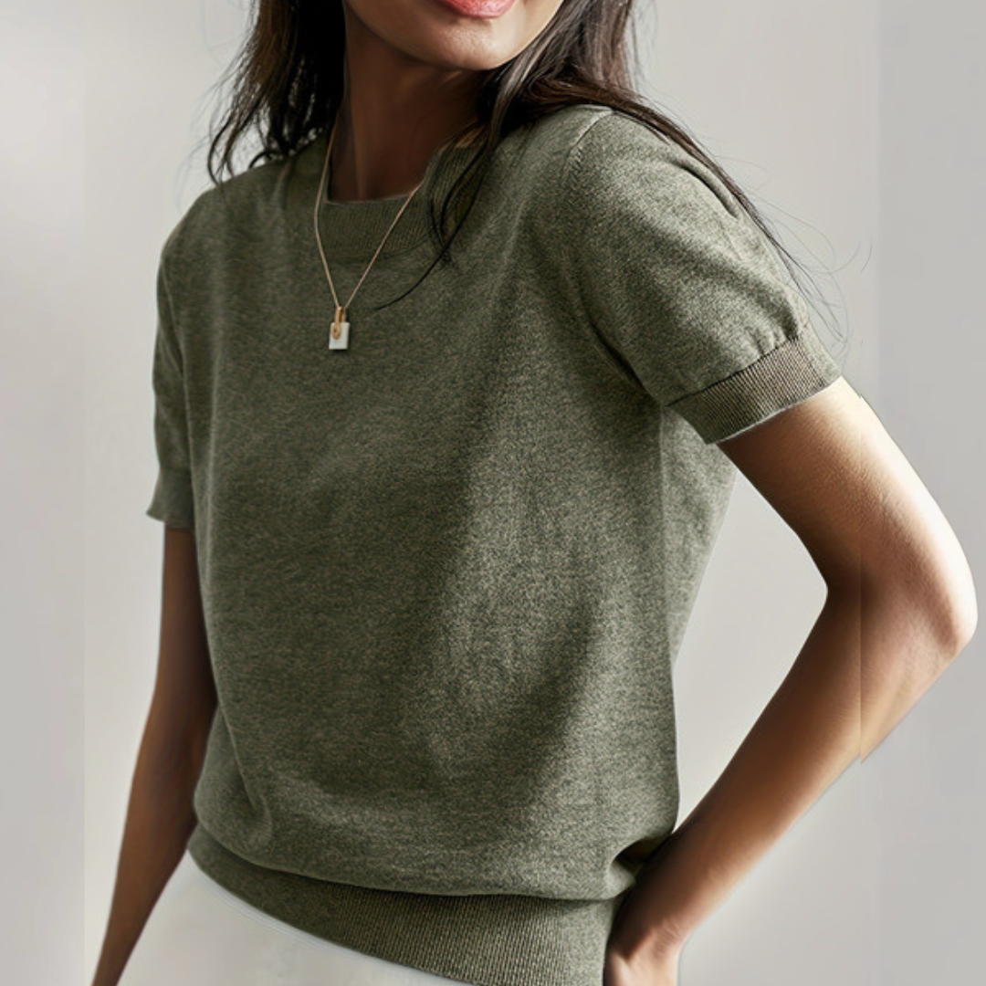 Viane - Casual Short Sleeve Crew Neck Top
